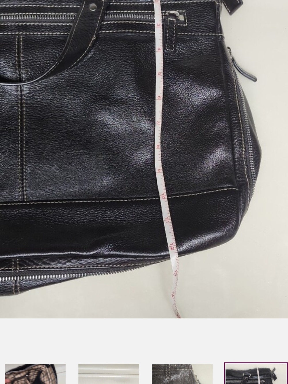 Levenger Black Leather Briefcase Bag - Picture 10 of 12
